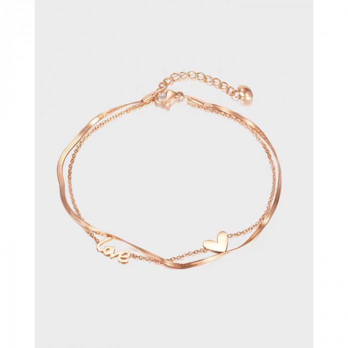 Bratara glezna dubla din inox cu inima si Love [14]