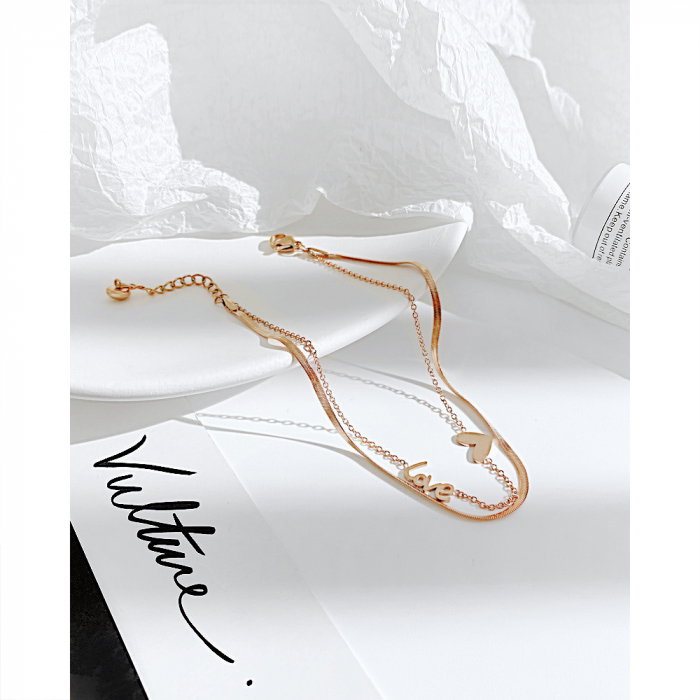 Bratara glezna dubla din inox cu inima si Love [7]