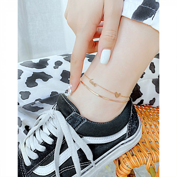 Bratara glezna dubla din inox cu inima si Love [8]