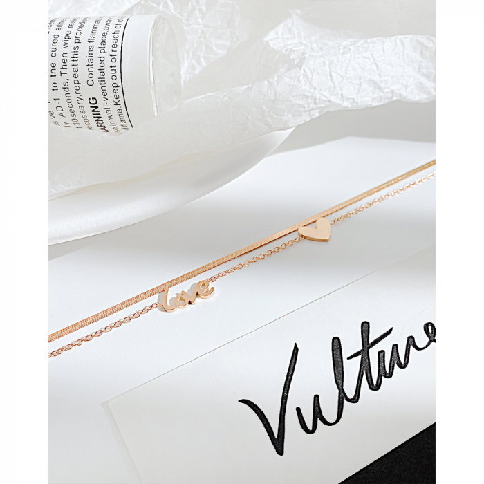 Bratara glezna dubla din inox cu inima si Love [12]