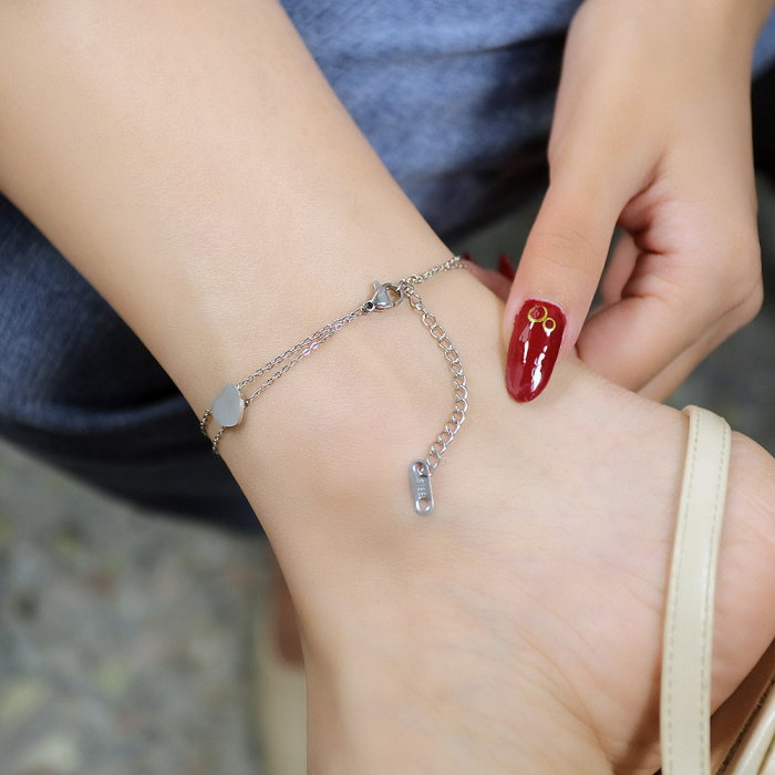 Bratara glezna dubla din inox cu inimioare [7]