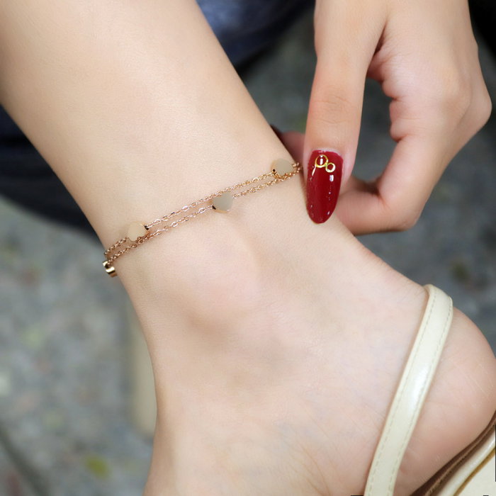 Bratara glezna dubla din inox cu inimioare [8]