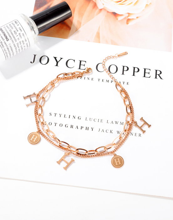 Bratara glezna dubla din inox cu litera H [12]