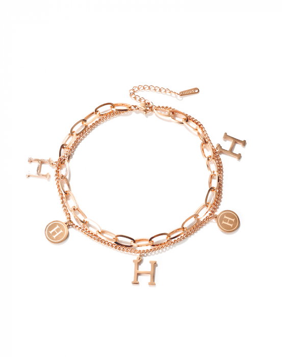 Bratara glezna dubla din inox cu litera H [16]