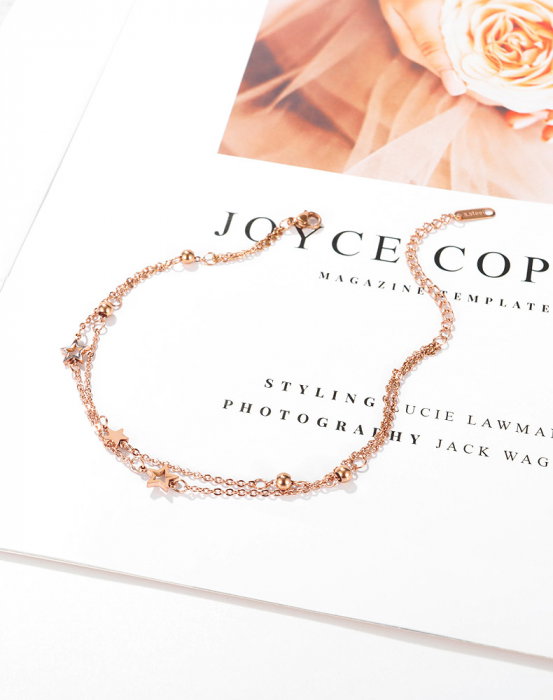 Bratara glezna dubla din inox cu stelute [9]