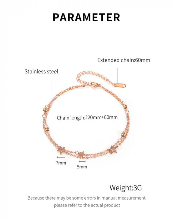 Bratara glezna dubla din inox cu stelute [6]