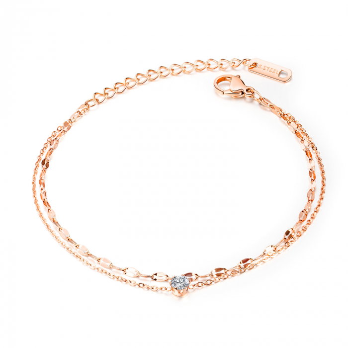 Bratara glezna dubla din inox cu zirconiu [1]