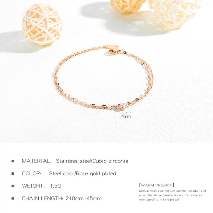 Bratara glezna dubla din inox cu zirconiu [4]