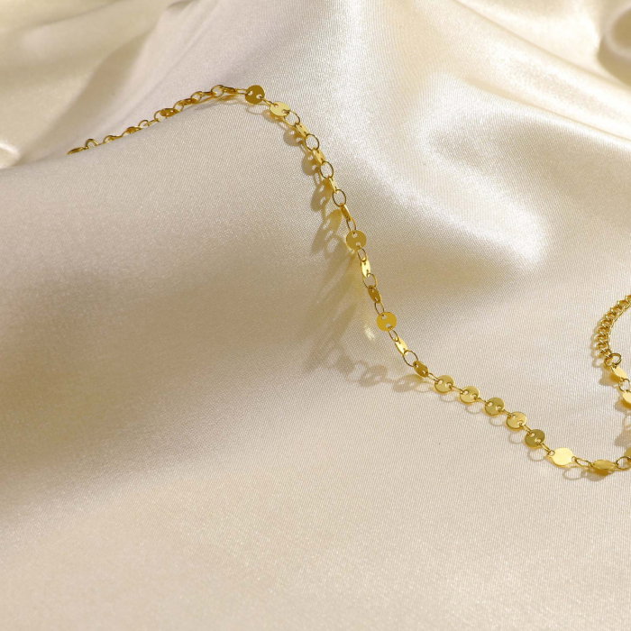 Bratara glezna inox auriu cu banuti 21 + 5 cm [5]