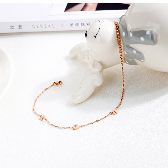 Bratara glezna inox cu flori si zirconii [4]