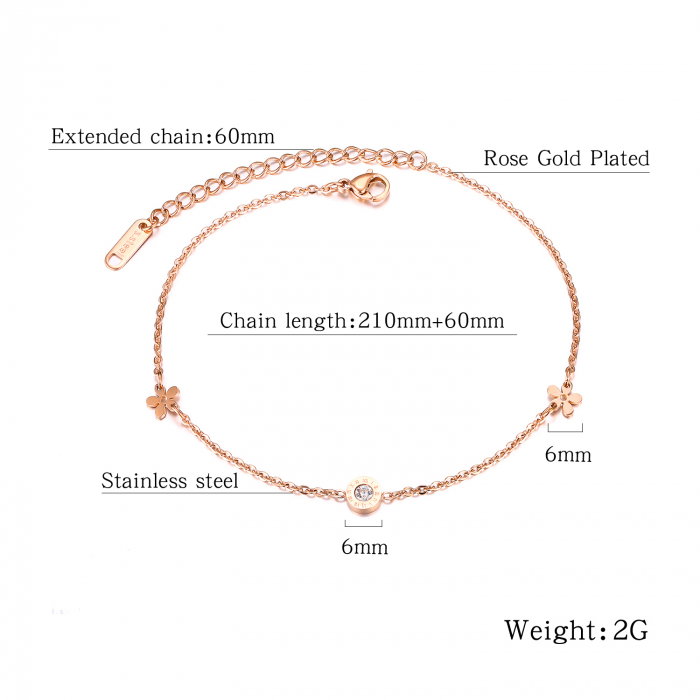 Bratara glezna inox cu flori si zirconii [11]