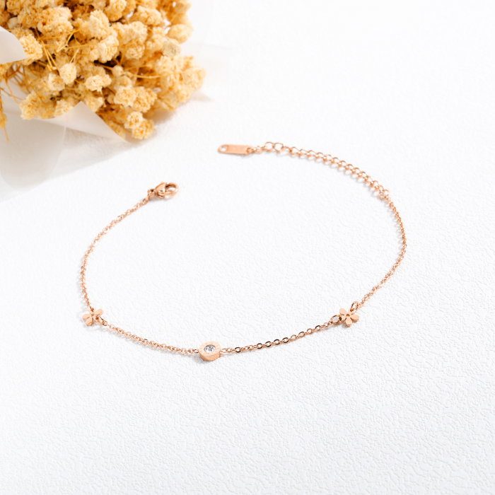 Bratara glezna inox cu flori si zirconii [7]