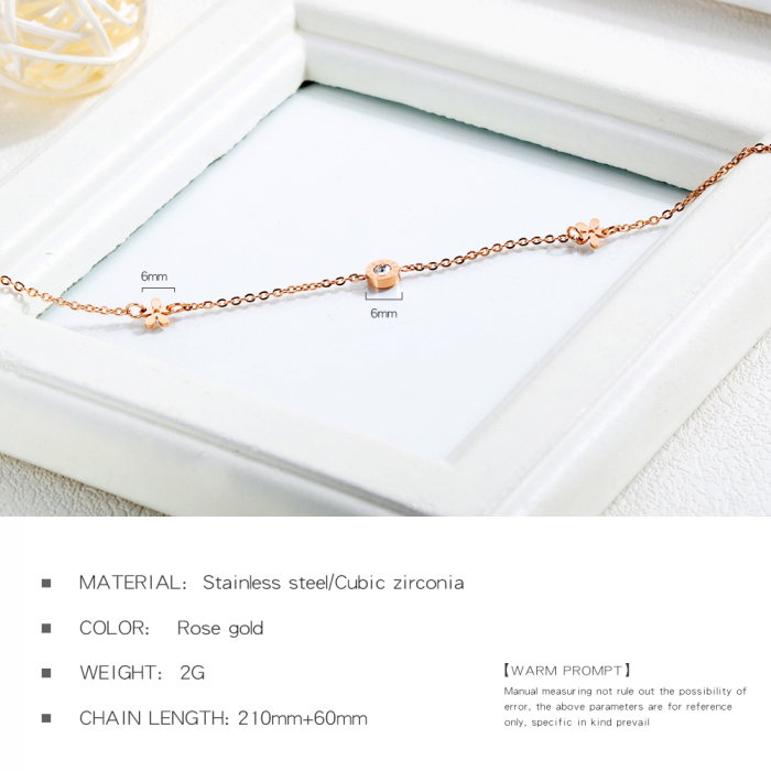 Bratara glezna inox cu flori si zirconii [6]