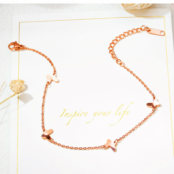 Bratara glezna inox cu fluturasi [3]