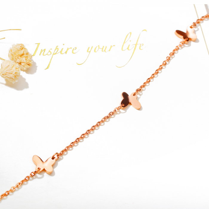 Bratara glezna inox cu fluturasi [4]