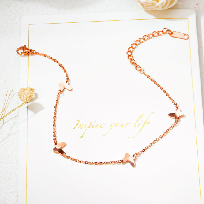 Bratara glezna inox cu fluturasi [9]