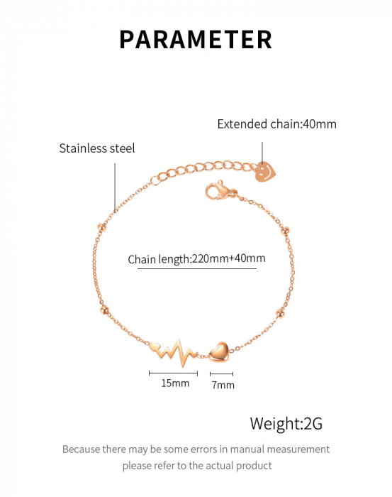 Bratara glezna inox cu inima, puls si smiley [6]