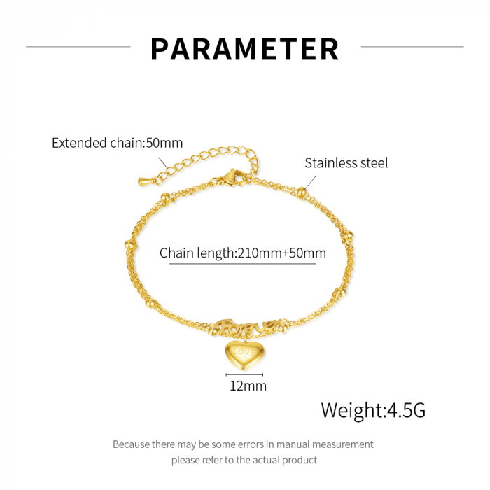 Bratara glezna inox cu inima si bilute [6]