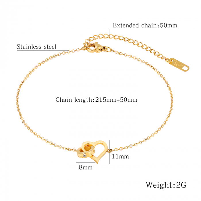 Bratara glezna inox cu inima si inel [9]