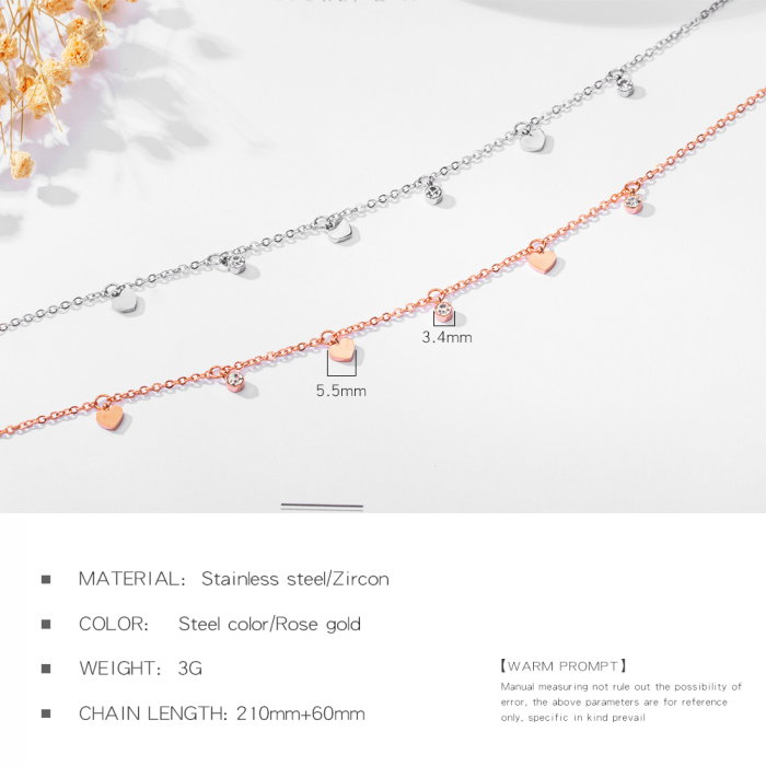 Bratara glezna inox cu inimioare [6]