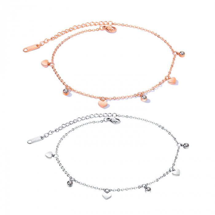 Bratara glezna inox cu inimioare [7]