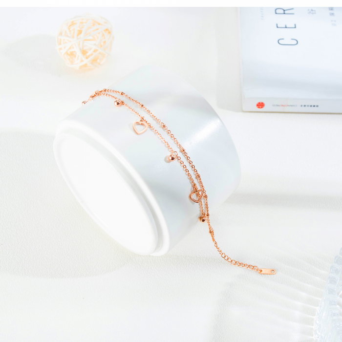 Bratara glezna inox cu inimioare si bilute [3]