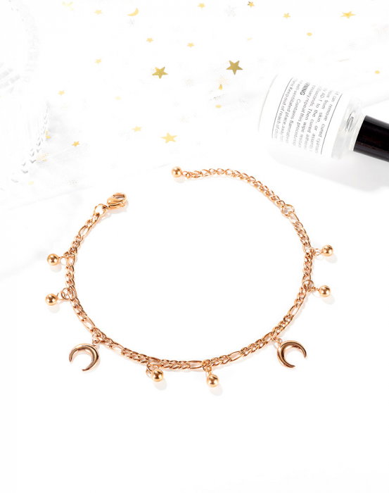 Bratara glezna inox cu semiluna si bilute [10]