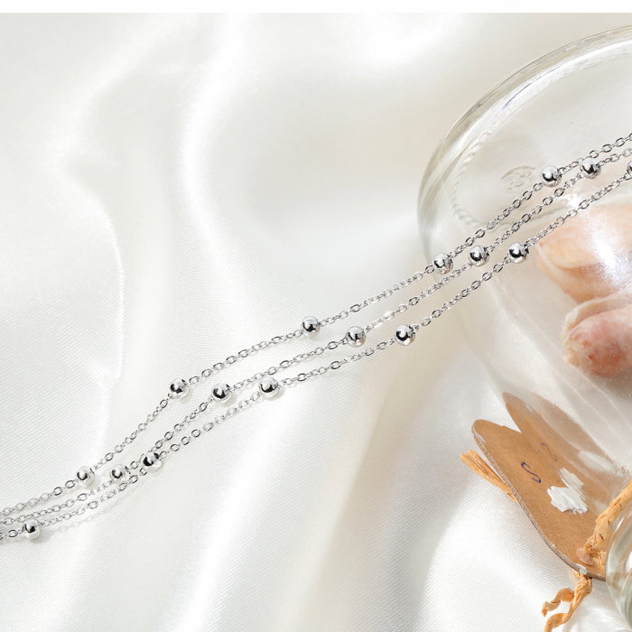 Bratara glezna tripla din inox cu bilute [4]