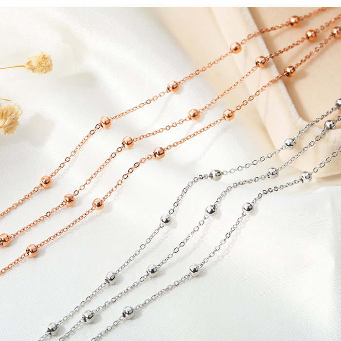 Bratara glezna tripla din inox cu bilute [2]