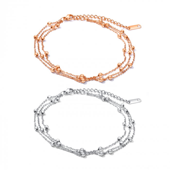 Bratara glezna tripla din inox cu bilute [7]