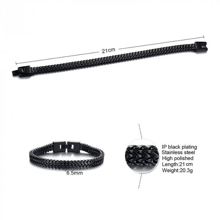 Bratara impletita din inox negru [2]