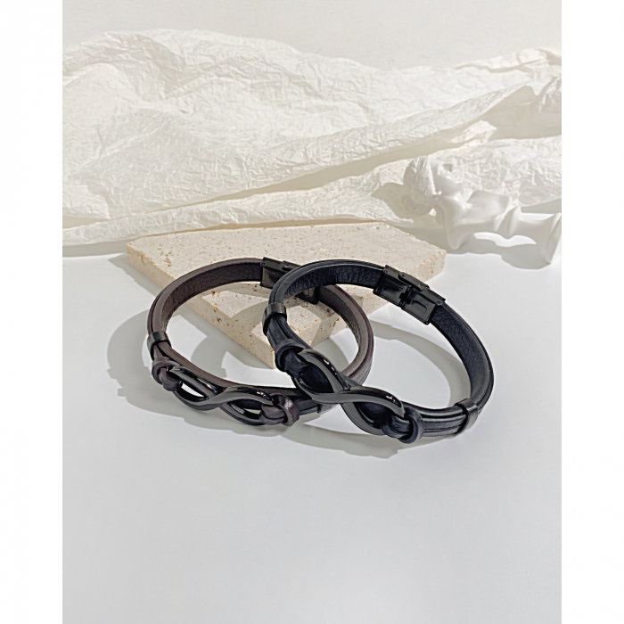 Bratara Infinity piele si inox [12]