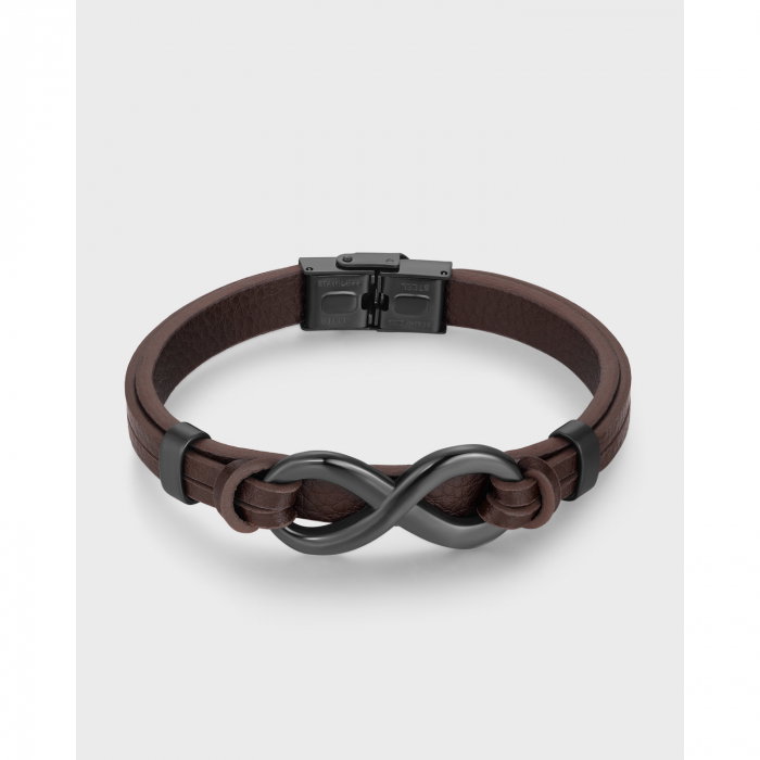 Bratara Infinity piele si inox [9]