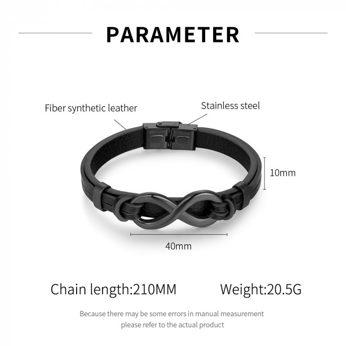 Bratara Infinity piele si inox [11]