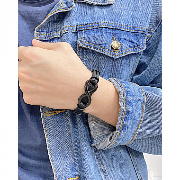 Bratara Infinity piele si inox [13]