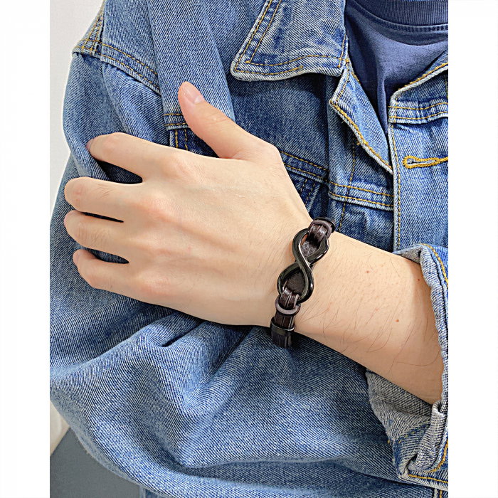 Bratara Infinity piele si inox [2]