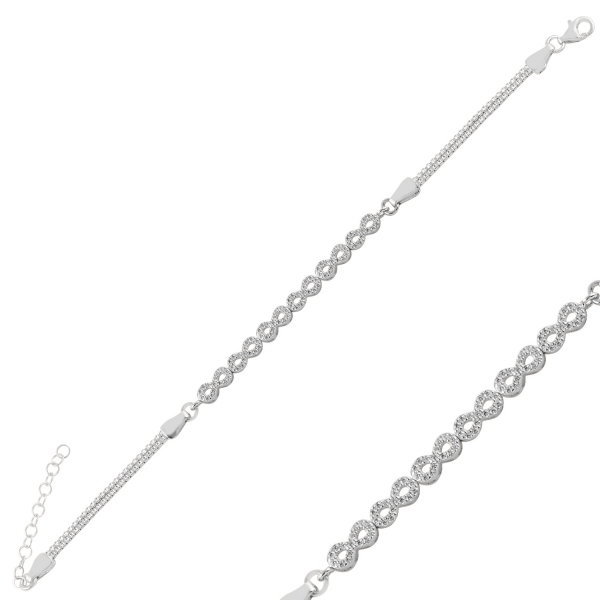 Bratara Infinity reglabila din argint 925 cu zirconii si lant dublu [2]