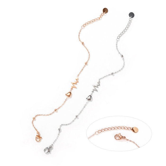 Bratara inox argintie cu simbol puls si inima – Energie si emotie pura [6]