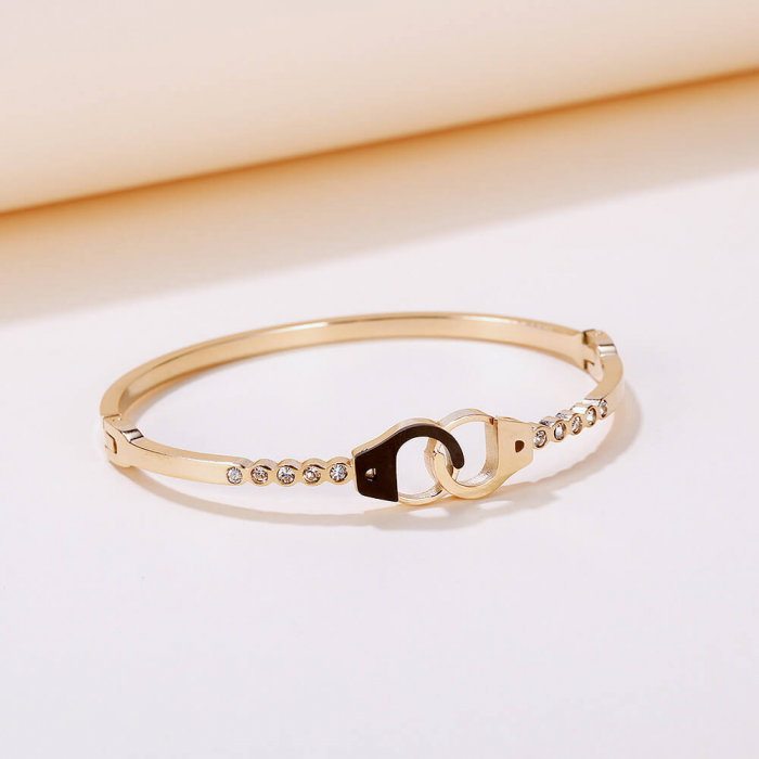 Bratara inox aur roz catuse cu zirconii [2]