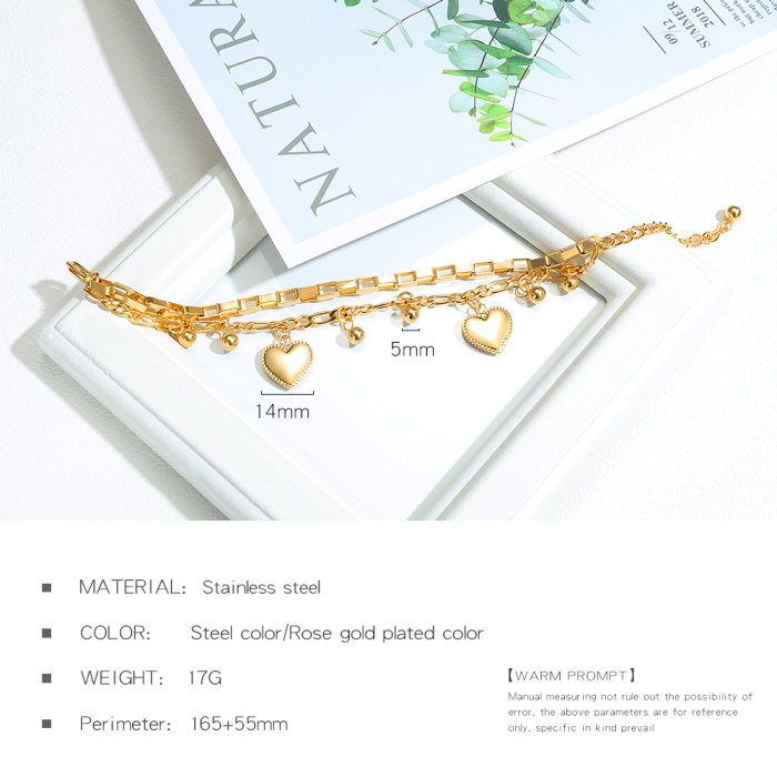 Bratara inox aurie cu inimioare – Eleganta si stralucire calda [6]