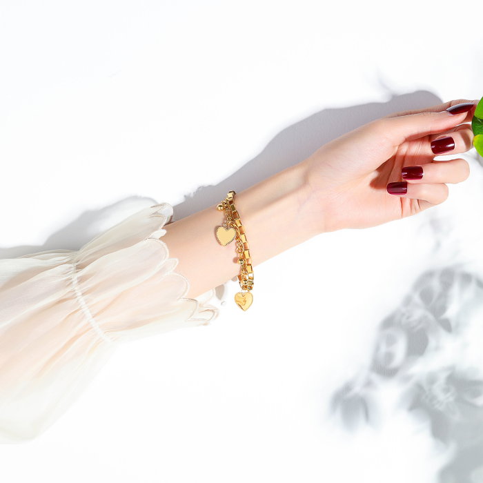 Bratara inox aurie cu inimioare – Stralucire si feminitate delicata [8]