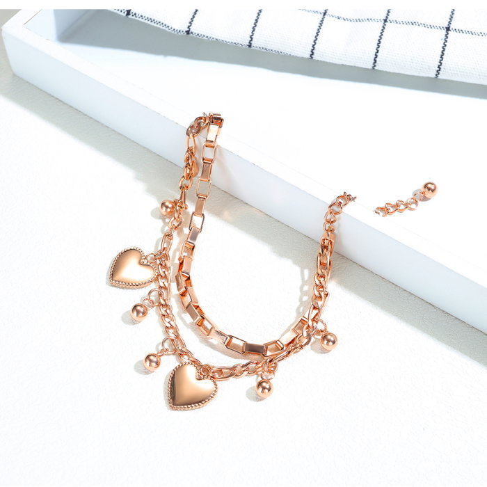 Bratara inox aurie cu inimioare – Stralucire si feminitate delicata [3]