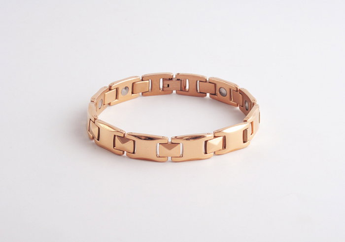 Bratara inox aurie cu magneti, turmalina, germaniu si anioni [4]