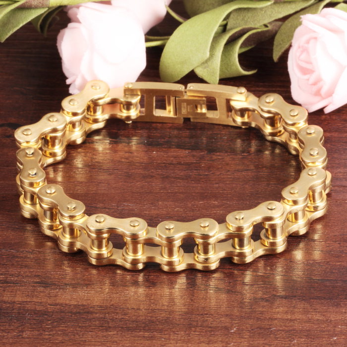 Bratara inox aurie lant moto – Putere, libertate si stil urban [3]