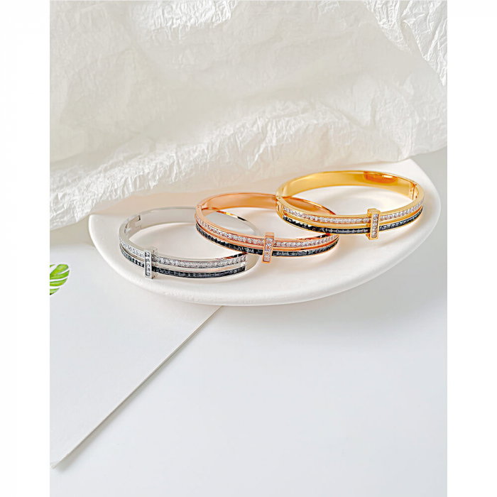 Bratara inox aurit Elegance cu zirconii [3]