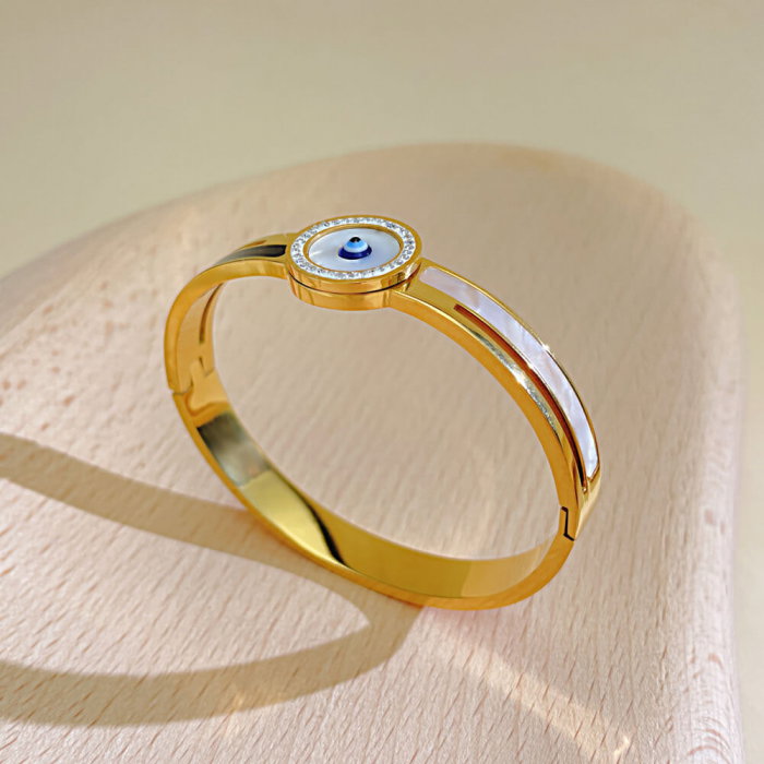 Bratara inox auriu ochi de deochi cu abalone [2]