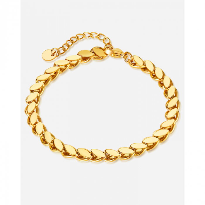 Bratara inox auriu reglabila Sirag de Frunze [8]