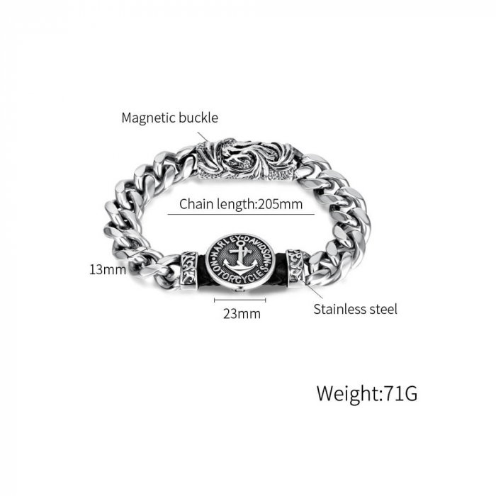 Bratara inox Biker cu inchidere magnetica [6]