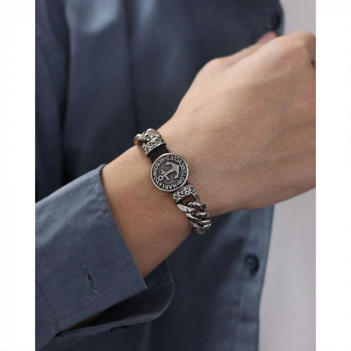 Bratara inox Biker cu inchidere magnetica [3]