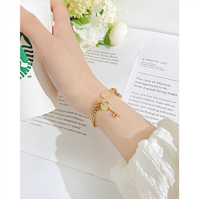 Bratara inox cu cheie si steluta [7]